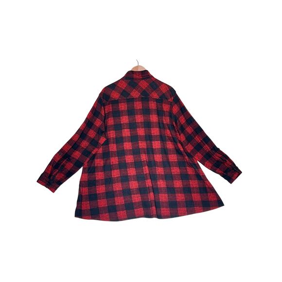 John Mark size 2X buffalo plaid sweater pockets red/black cabincore rustic - Picture 2 of 10